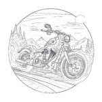 motorcycle on the road coloring page