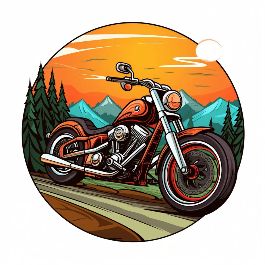 motorcycle on the road coloring page 2