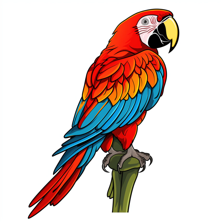 Parrot Coloring Page 2