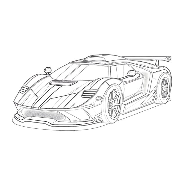 Printable Police supercar Coloring Page - Mimi Panda