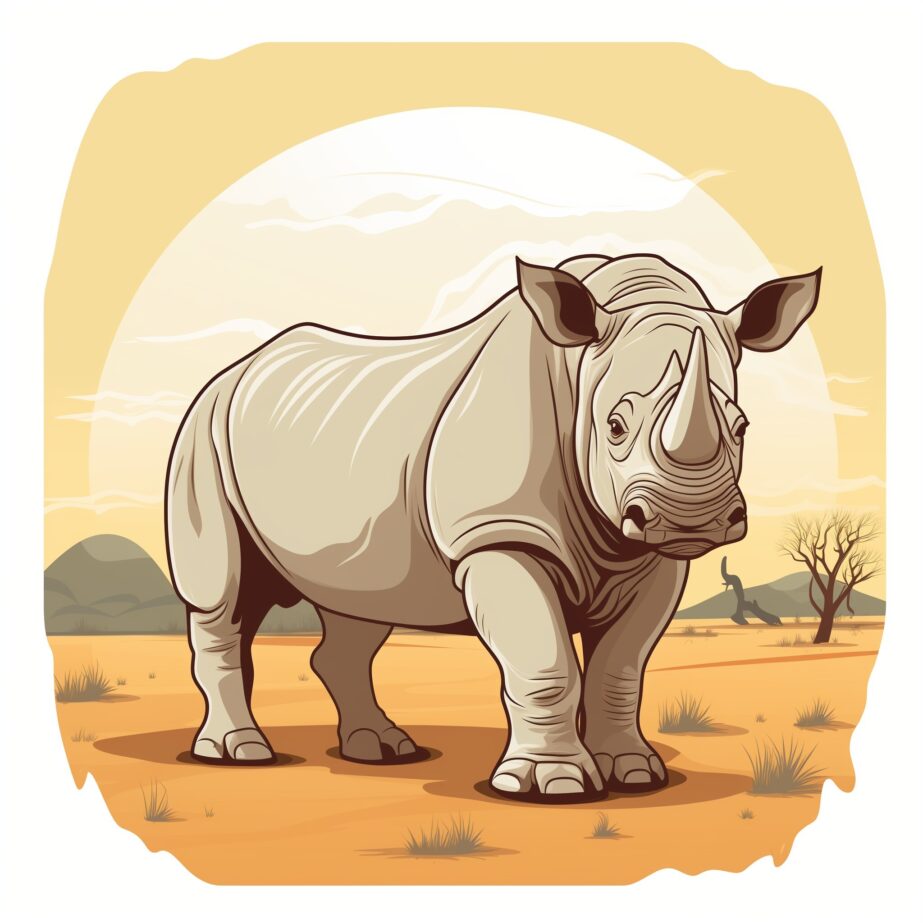 rhinoceros coloring page 2