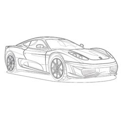 Adult Car - Printable Coloring page