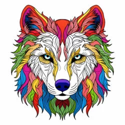 Páginas Para Colorear De Lobos Para Adultos - Imagen de origen