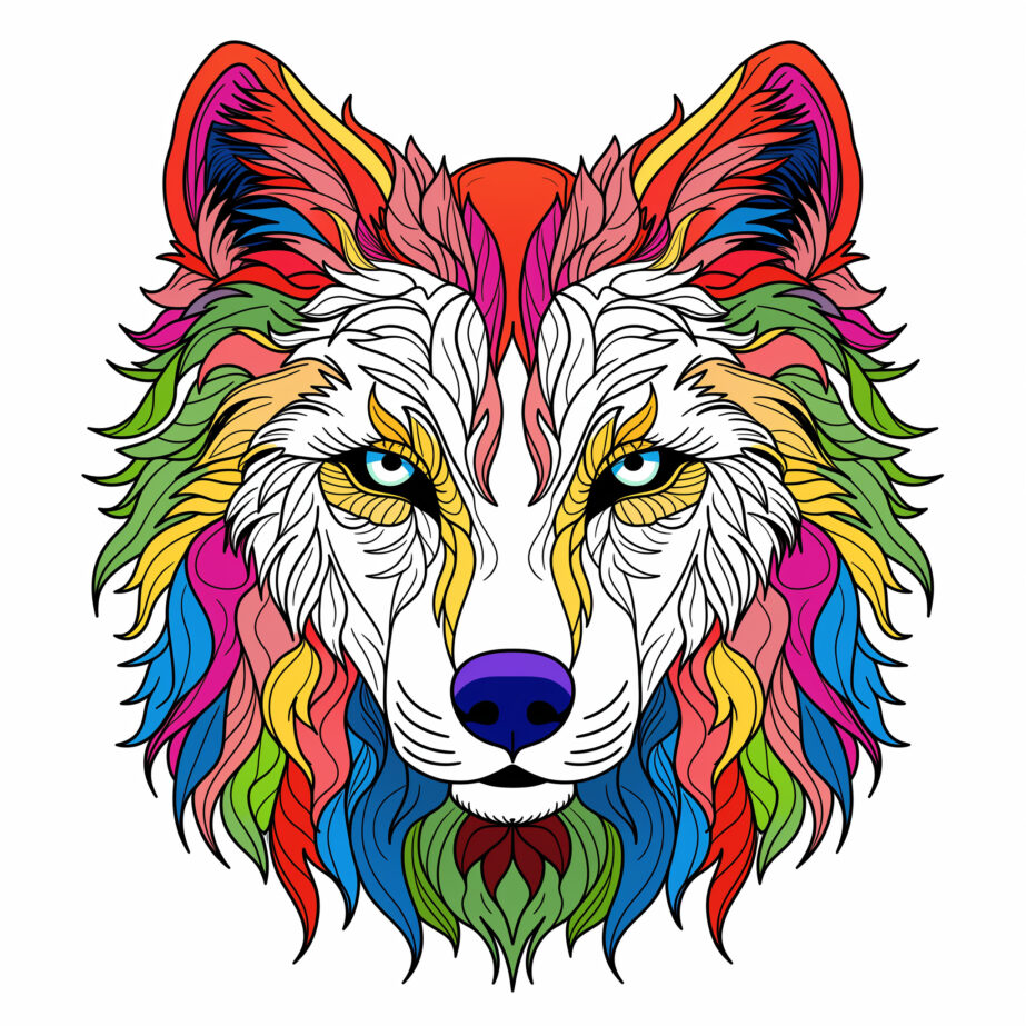 Wolf Coloring Pages for Adults 2Original image