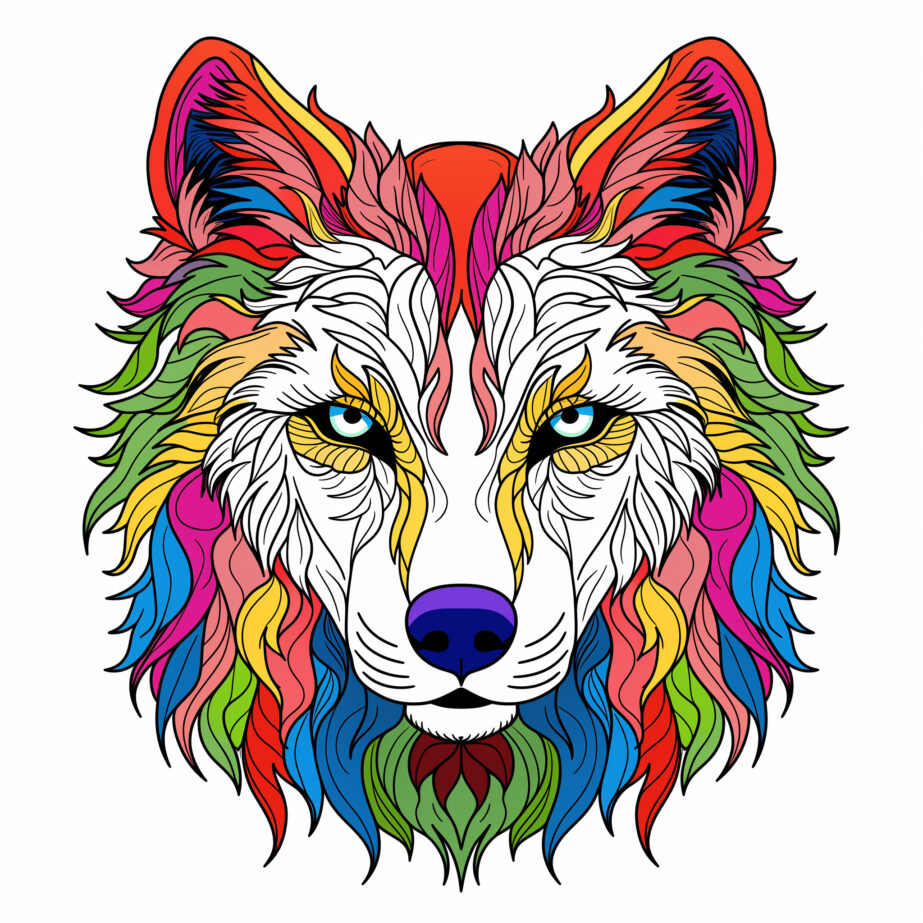 Wolf Coloring Pages for Adults 2