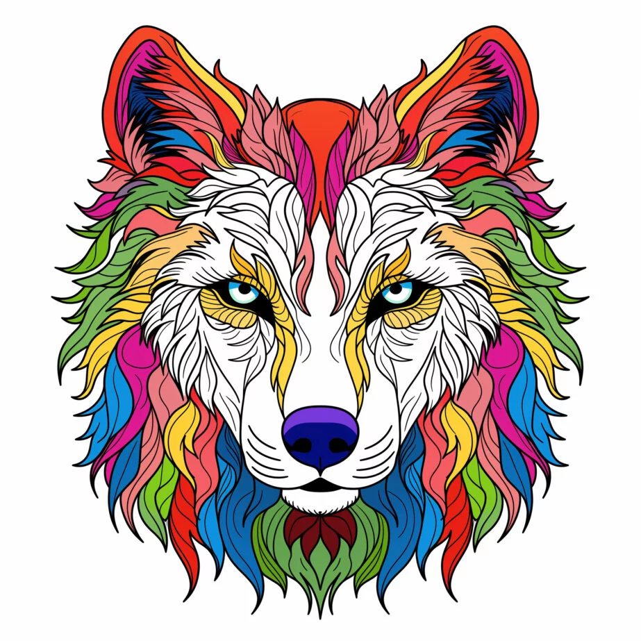 Wolf Coloring Pages for Adults 2