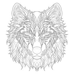 Wolf Coloring Pages for Adults - Printable Coloring page