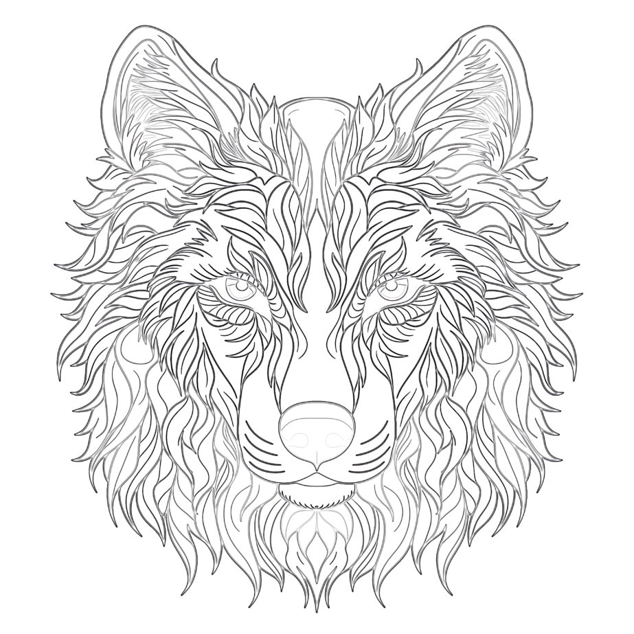 Wolf Coloring Pages for Adults