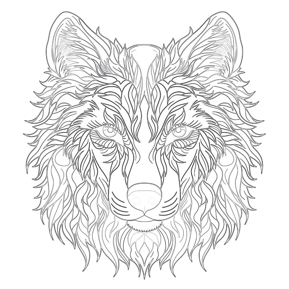 Wolf Coloring Pages for Adults