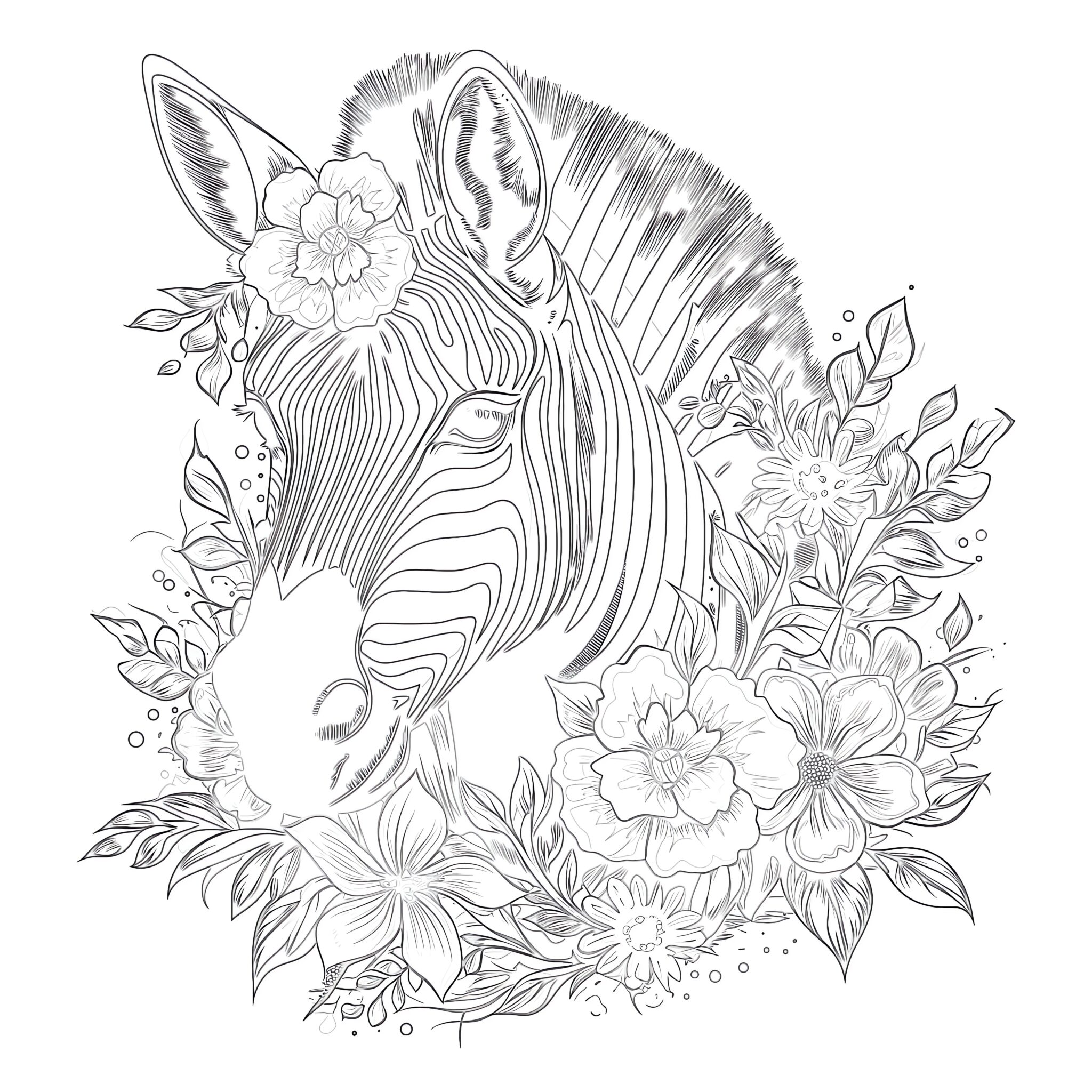 Zebra Coloring Page | Coloring Pages Mimi Panda