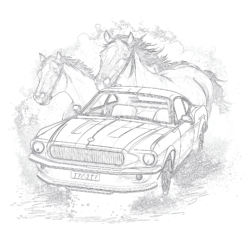 Ford Mustang - Printable Coloring page