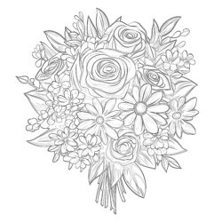 Peony Flowers - Printable Coloring page