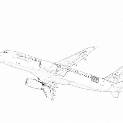 White Airplane - Coloring page