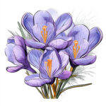 Crocus Flowers Coloring Page 2