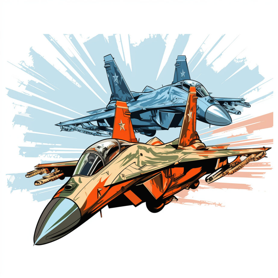 Flying Fighter Jets Coloring Page 2