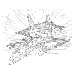Flying Fighter Jets - Printable Coloring page