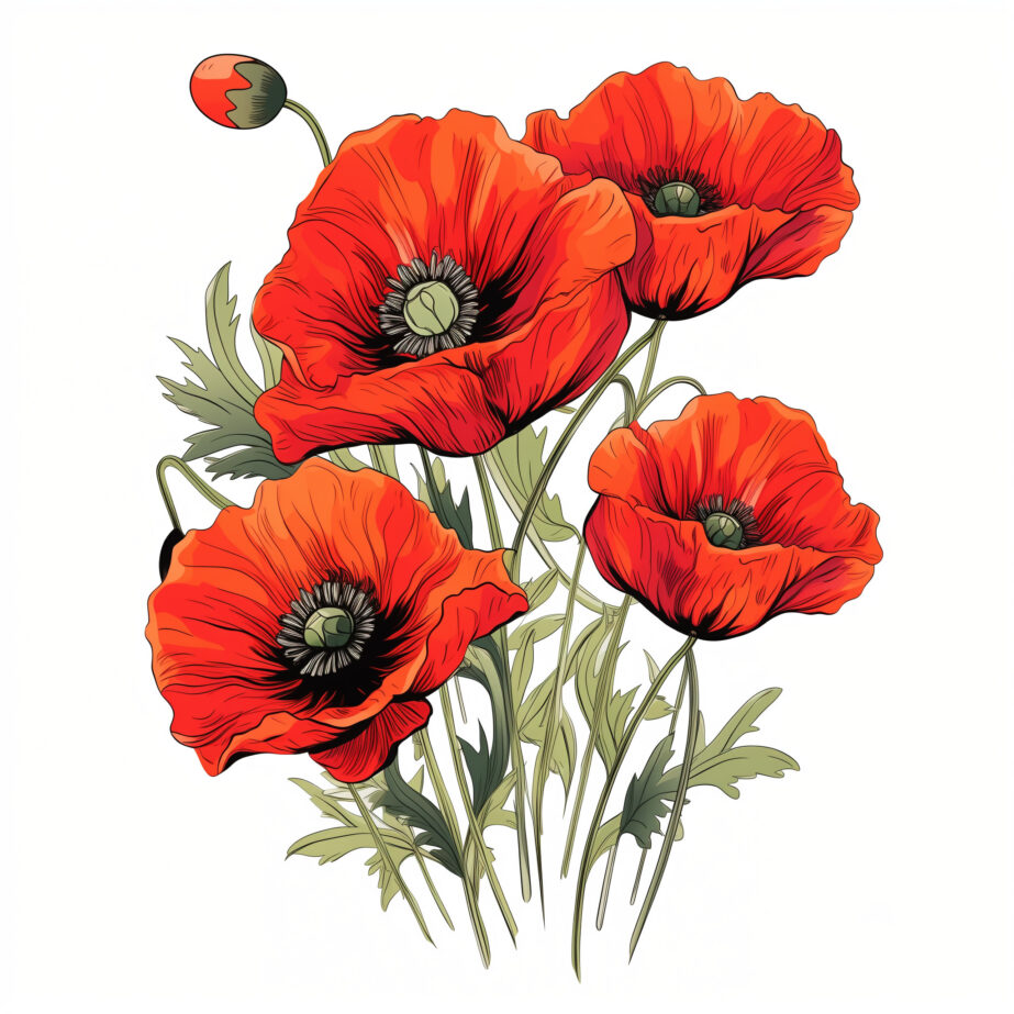 Poppy Flowers Coloring Page 2Original image