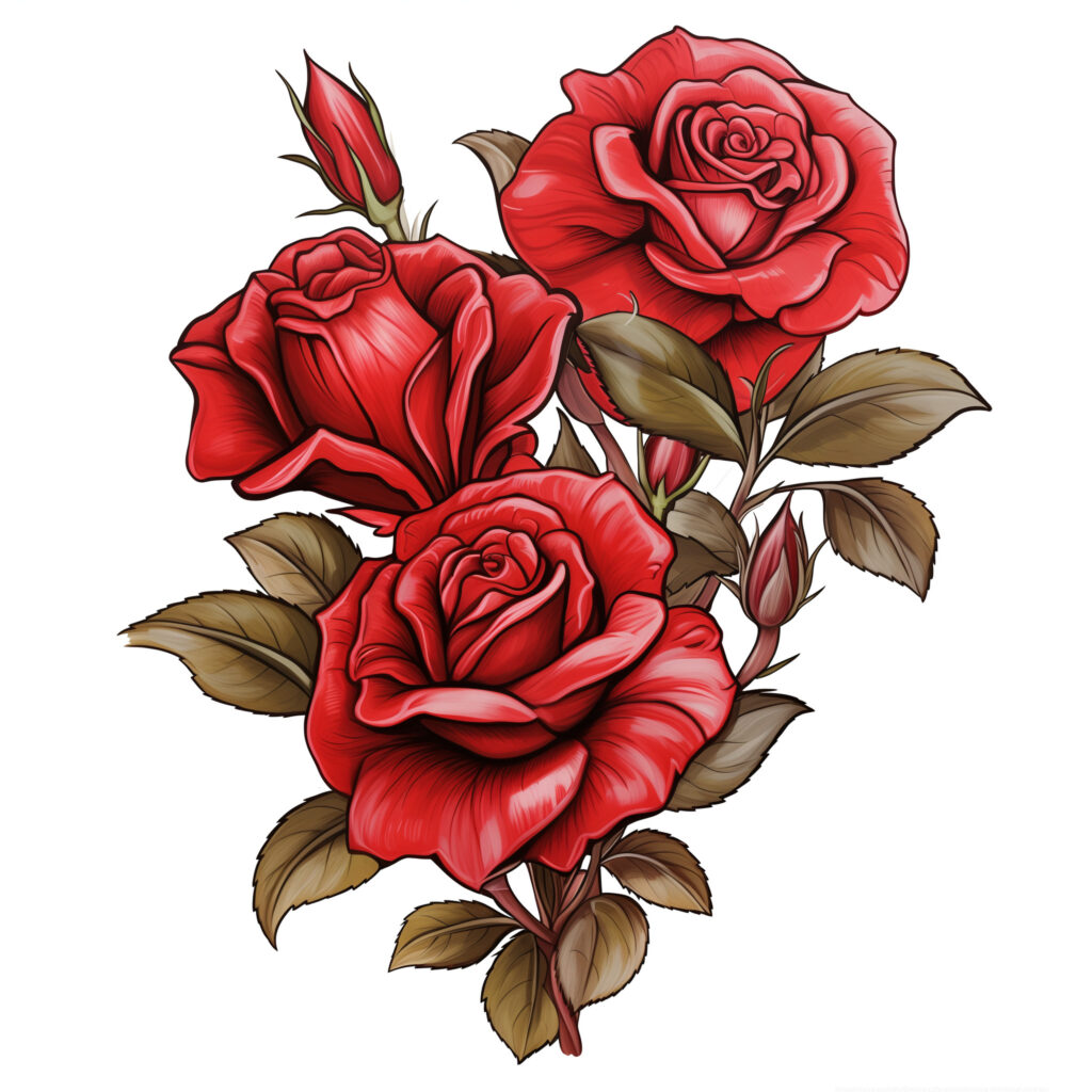 Red Rose Colouring In Roses Coloring Page | Coloring Pages Mimi Panda