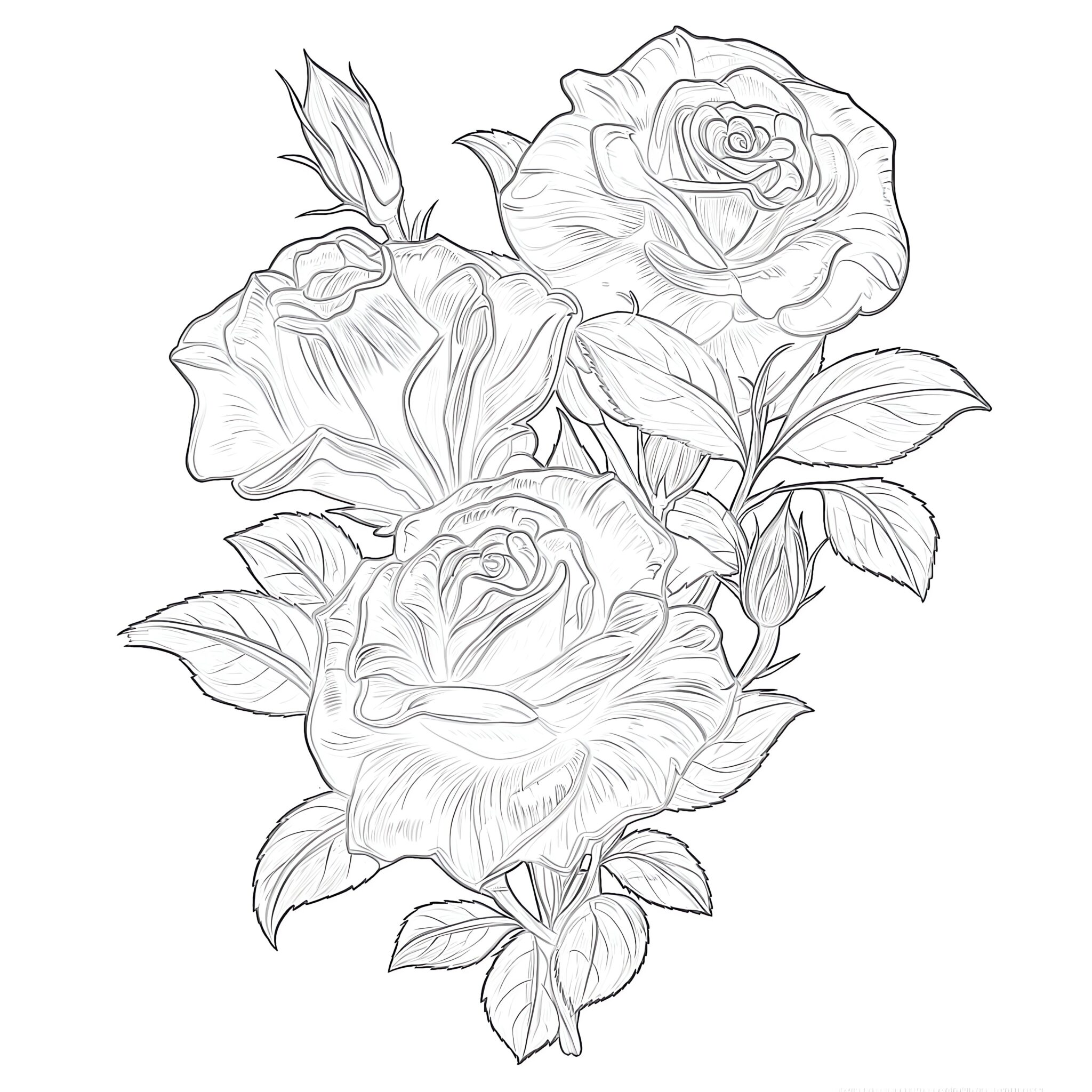 Roses Coloring Page 