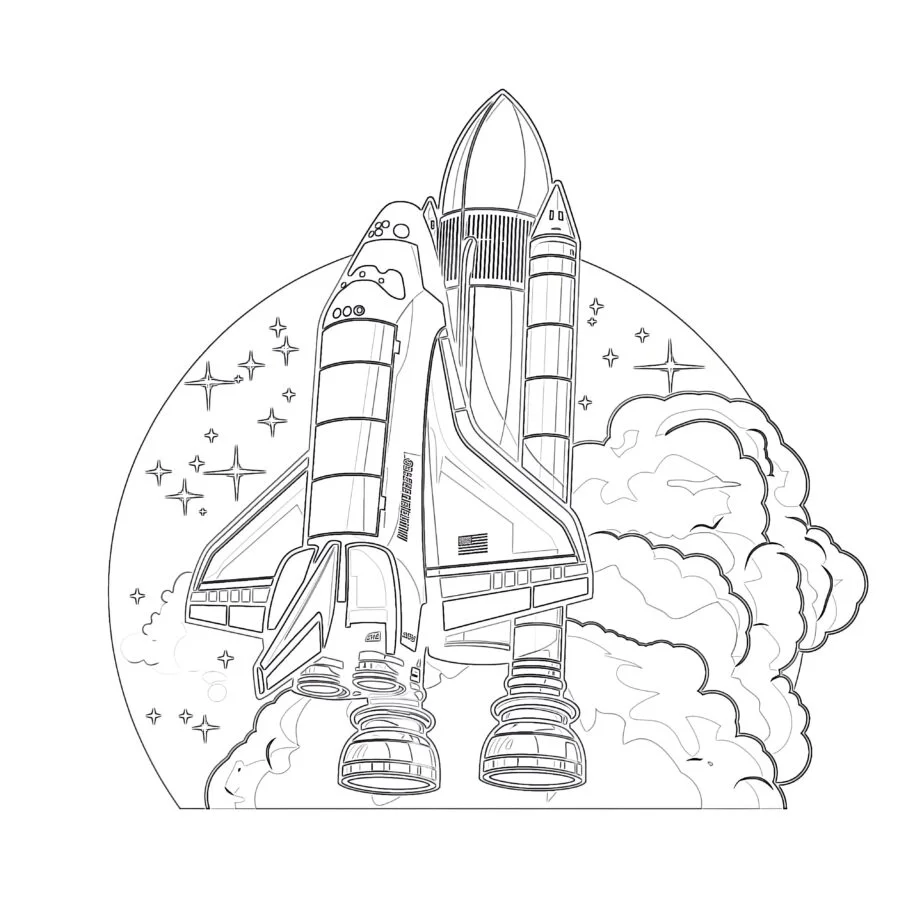 Space Shuttle Coloring Page