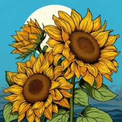 Sunflowers Coloring Page - Origin image