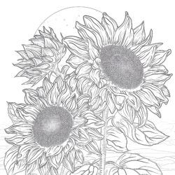 Sunflowers - Printable Coloring page