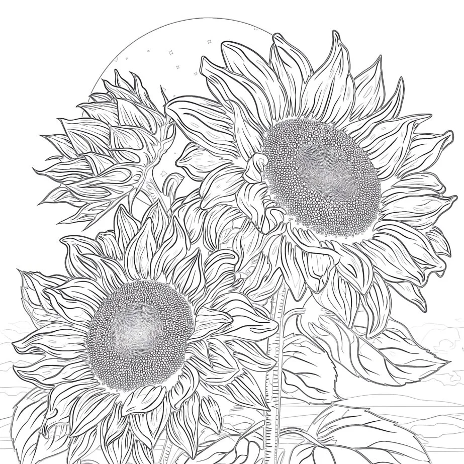 Sunflowers Coloring Page