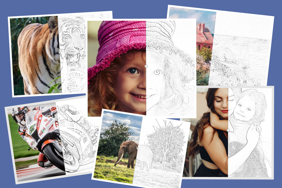 turn photos into coloring pages online