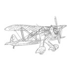 vintage airplane coloring page