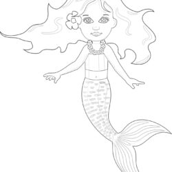 Girl With Stars - Coloring page