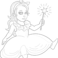 Pink Unicorn - Coloring page
