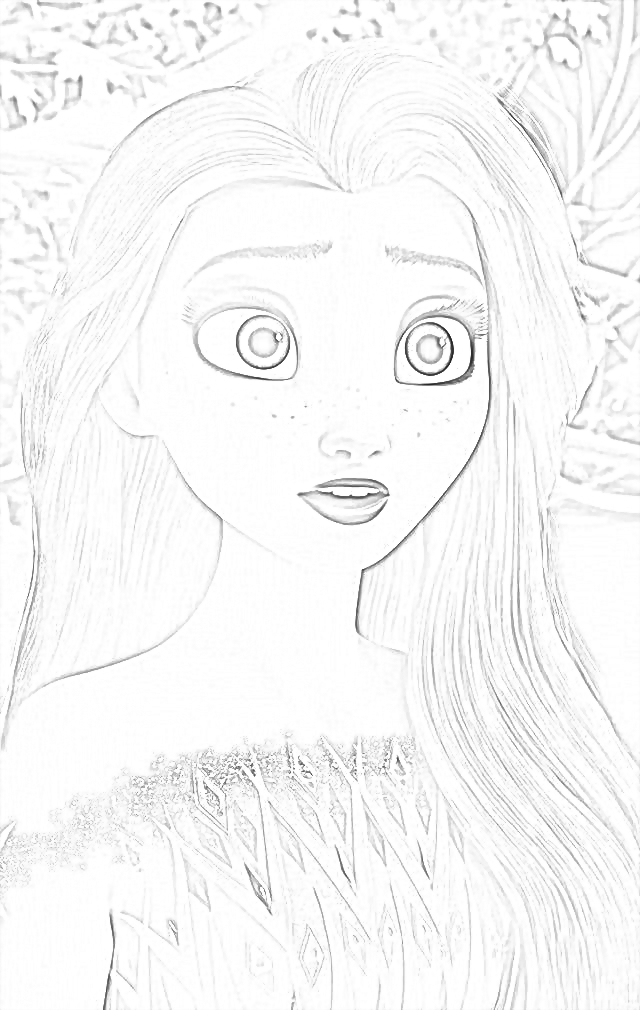Princess Frozen Elsa Coloring Page