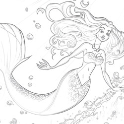 Like Barbies mermaids - Printable Coloring page
