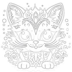 Kitty - Printable Coloring page