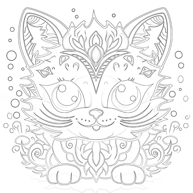 Kitty Coloring Page | Coloring Pages Mimi Panda