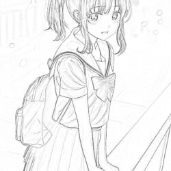 Kawaii Anime Girl - Coloring page