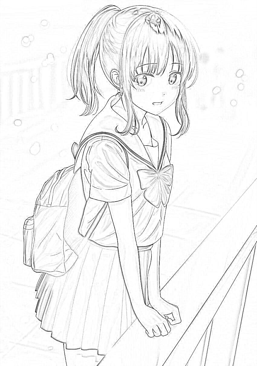 Anime girl coloring page - Mimi Panda