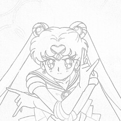 Anime Black Haired Girl - Coloring page