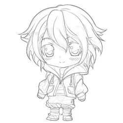 Anime Chibi - Printable Coloring page