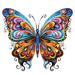 Pages à Colorier Sur Les Papillons Pour Adultes - Image d'origine