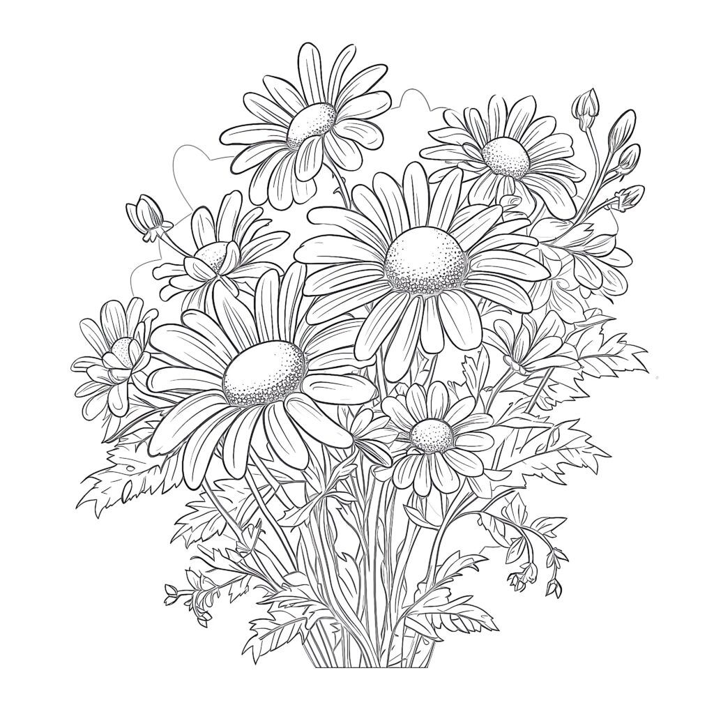 Printable Orchids Coloring Page - Mimi Panda