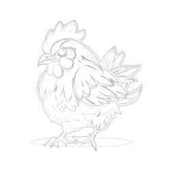 Chicken - Printable Coloring page