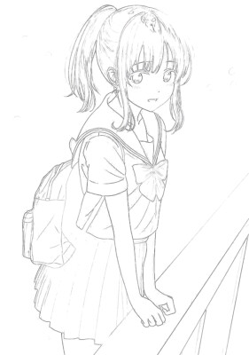 Anime girl - Coloring page