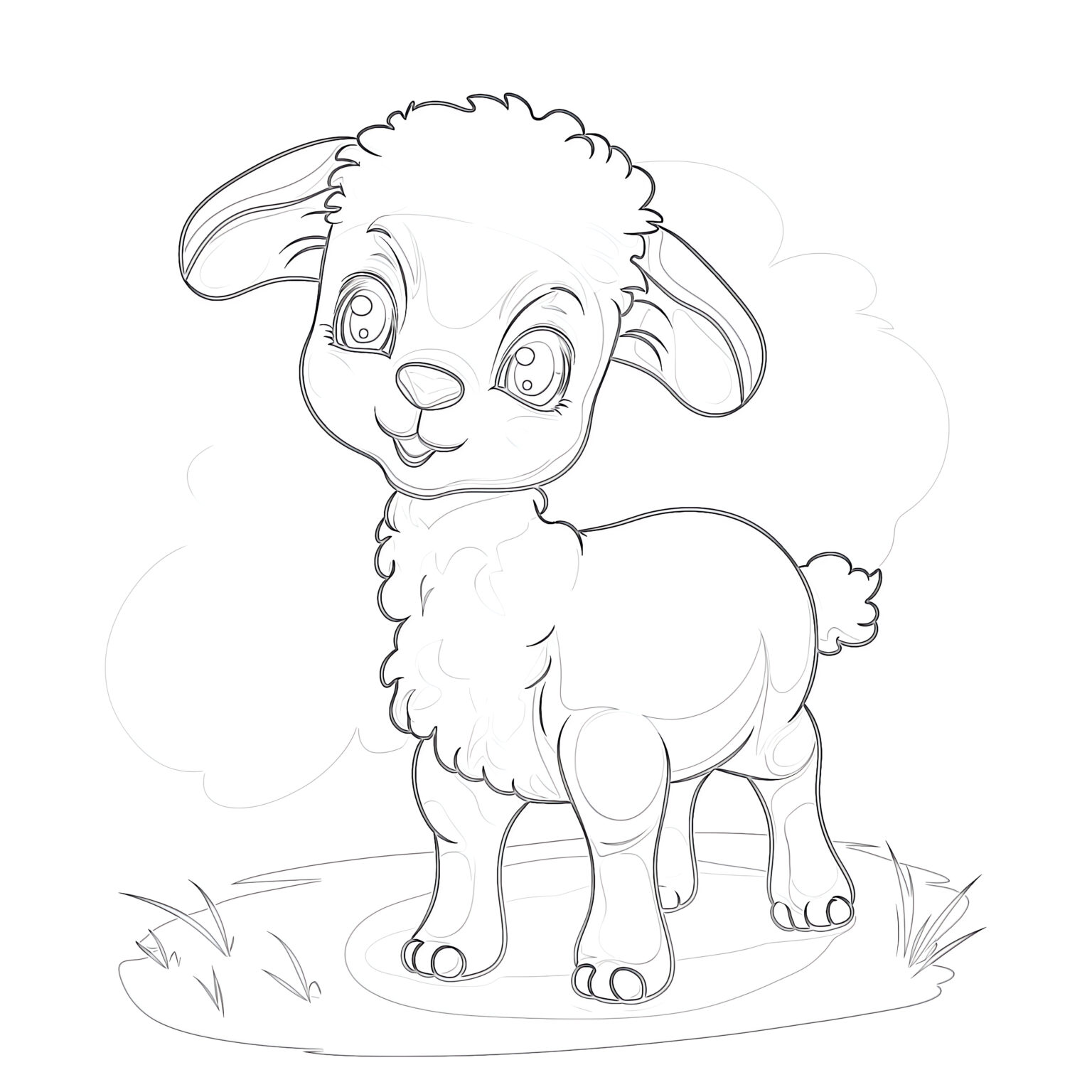 Free Lamb Coloring Page | Coloring Pages Mimi Panda