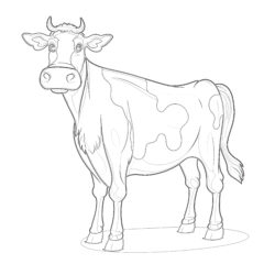 Vache Page à Colorier - Page de coloriage imprimable