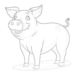 Cochon Page à Colorier - Page de coloriage imprimable