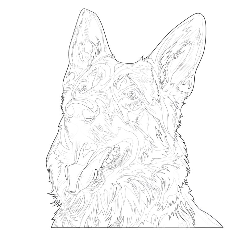 German Shepherd Coloring Page | Coloring Pages Mimi Panda