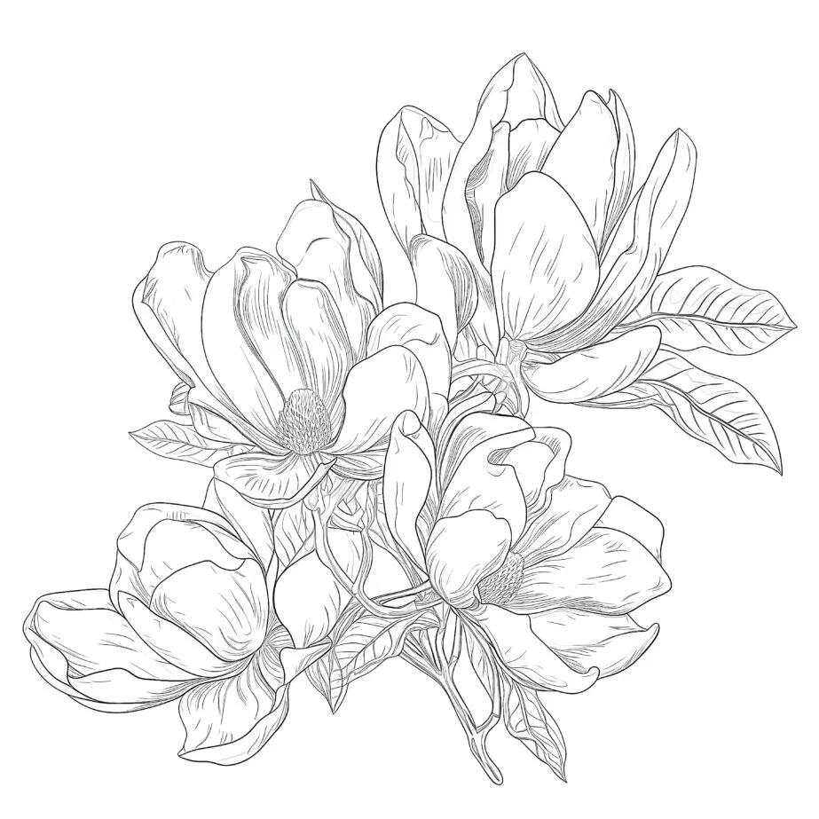 Magnolia Coloring Page
