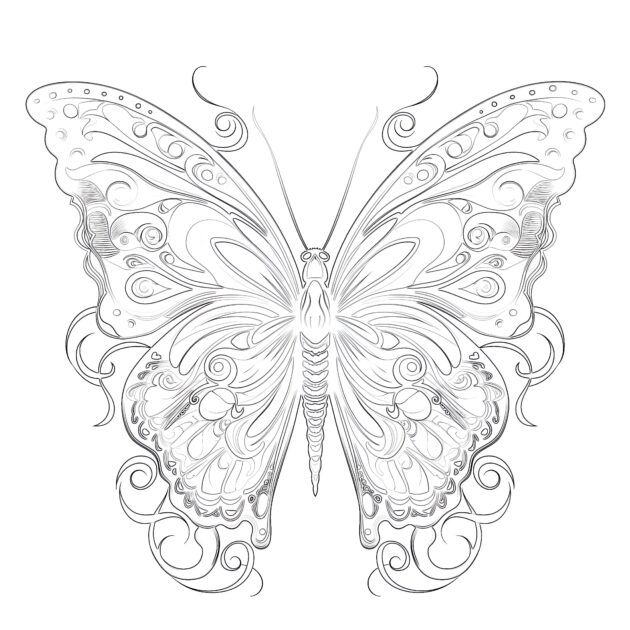 Monarch Butterfly Coloring Page | Coloring Pages Mimi Panda