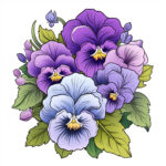 Pansy Coloring Page 2 2